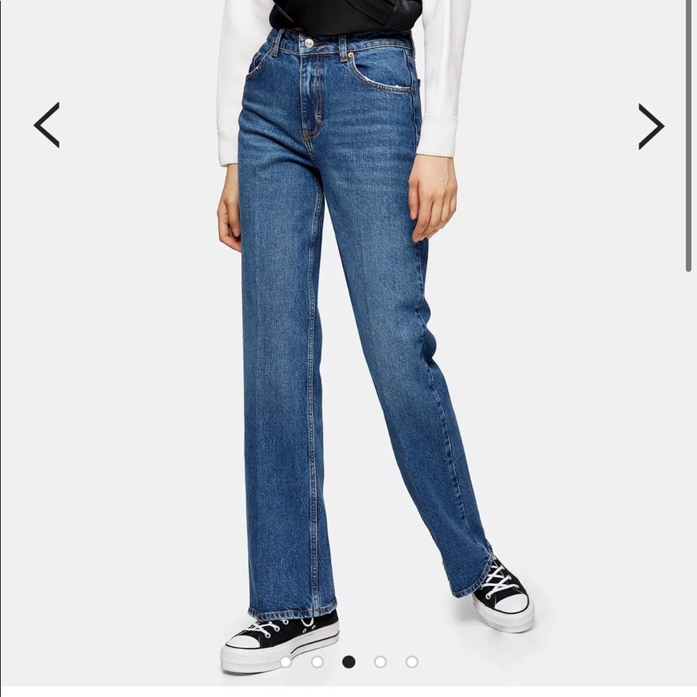 Mid Blue Relaxed Flare Jeans